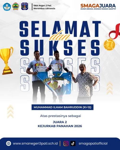 MUHAMMAD ILHAM BAHRUDDIN (XI-12) berhasil meraih Juara 2 KEJURKAB PANAHAN 2026