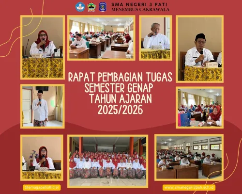 Rapat Pembagian Tugas Semester Genap Tahun Ajaran 2025/2026   SMA Negeri 3 Pati