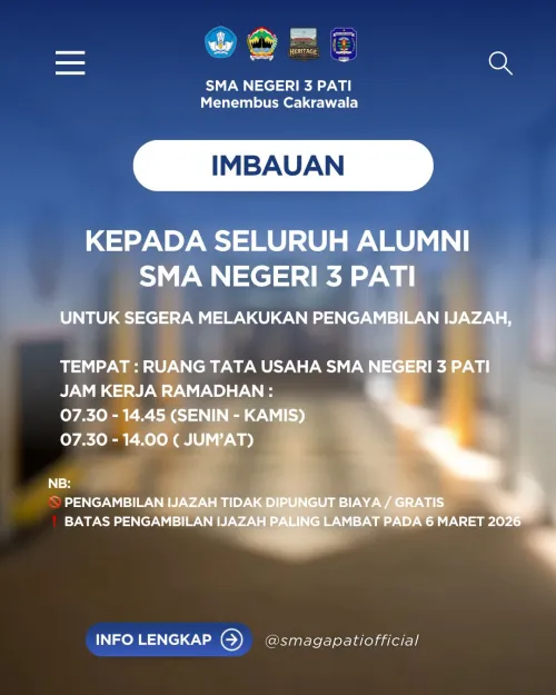 Imbauan Kepada Seluruh Alumni SMA Negeri 3 Pati