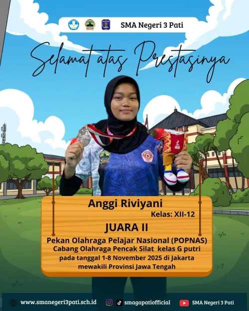 Selamat dan Sukses kepada Ananda Anggi Riviyani Kelas XII-12 Juara II Pekan Olahraga Pelajar Nasional (POPNAS)