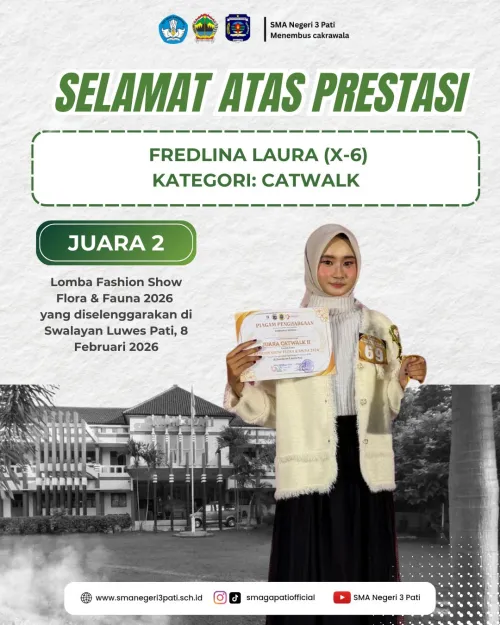 Selamat dan Sukses kepada Ananda FREDLINA LAURA ( X-6) raih juara 2
