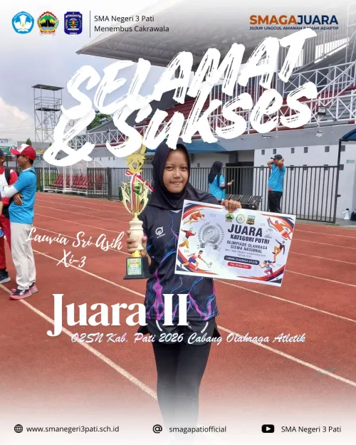 Selamat atas prestasi LAUVIA SRI ASIH ( XI-3 ) JUARA II 