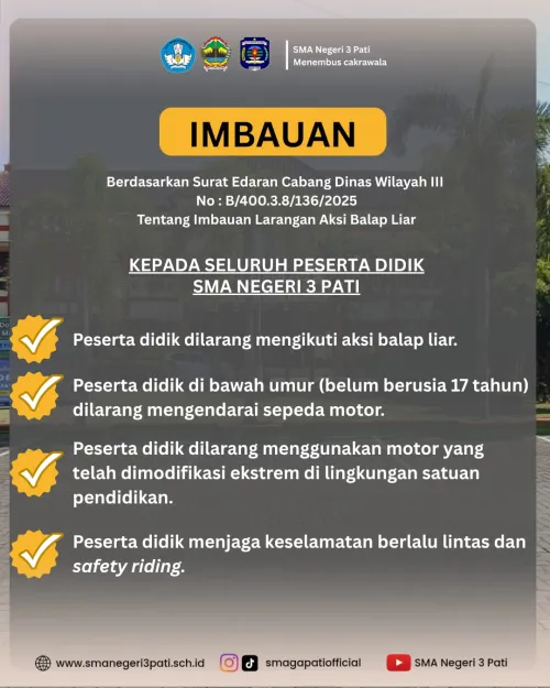 EDARAN Terkait Imbauan Larangan Aksi Balap Liar & Tertib Berlalu Lintas
