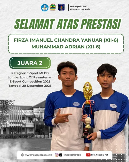 Smaga raih juara 2 Kategori E-Sport MLBB Lomba Spirit Of Pesantenan E-Sport Competition 2025 pada tanggal 20 Desember 2025.