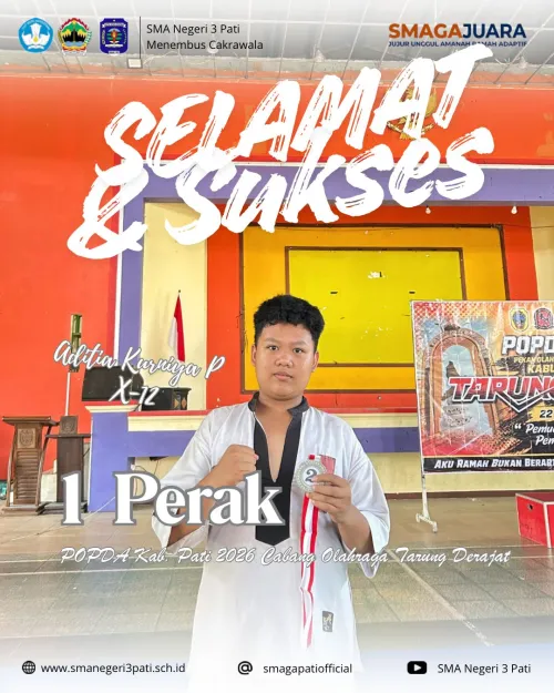 Selamat dan sukses Kepada ADITIA KURNIYA P (X-12) 1 MEDALI PERAK