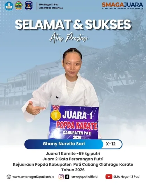 Selamat dan sukses kepada Ghany Nurvita Sari ( X-12)