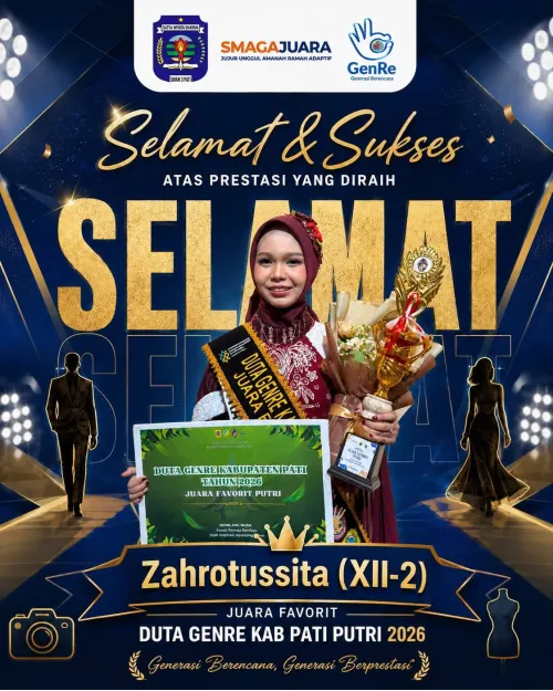 Selamat atas pencapaian siswi SMAGA dalam event Apresiasi Duta Genre Kabupaten Pati 2026.  #smagajuara 