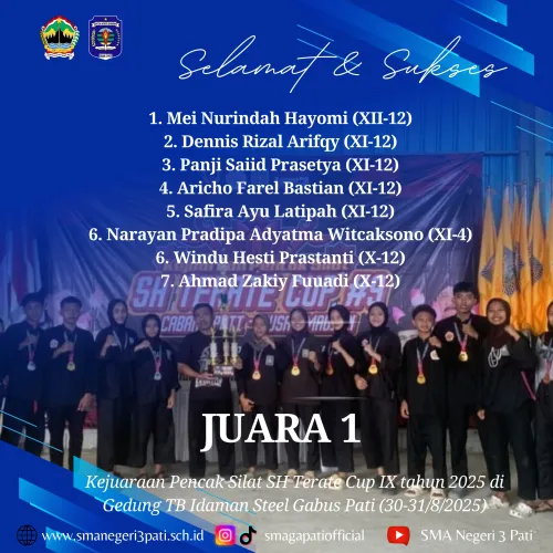 Siswa - Siswi SMAGA Raih Segudang Prestasi dalam Kejuaraan Pencak Silat SH Terate Cup IX Tahun 2025 