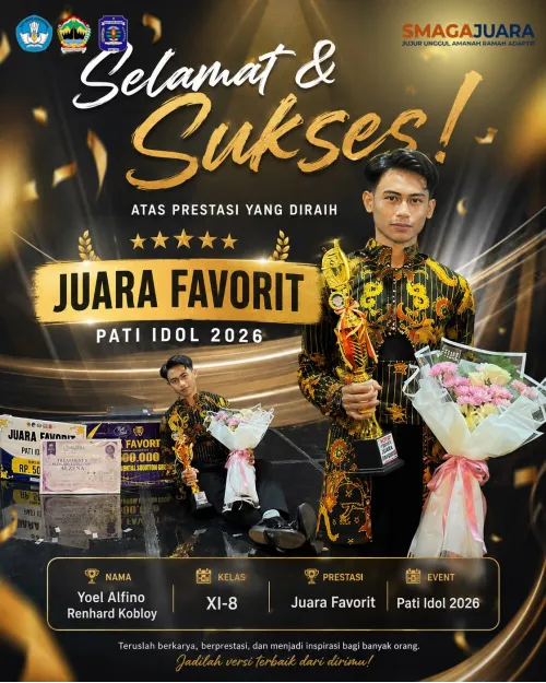 Selamat dan Sukses YOEL ALFINO RENHARD KOBLOY (XI-8) Juara Favorit Pati Idol 2026