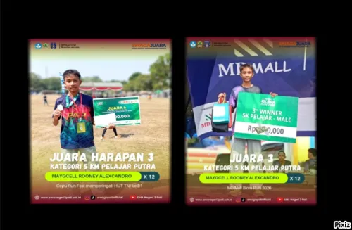Selamat & Sukses kepada ananda Maygcell Rooney Alexcandro (X-12) atas Prestasi yang telah diraih