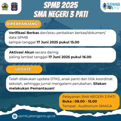 Verifikasi Berkas SPMB Tahun 2025/2026 diperpanjang