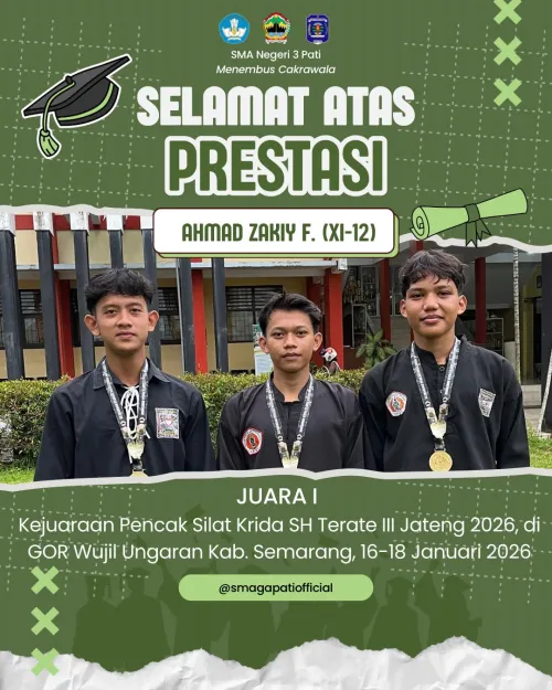 Selamat atas Prestasi yang diraih kepada Ananda Ahmad Zakiy kelas XI-12 meraih Juara I
