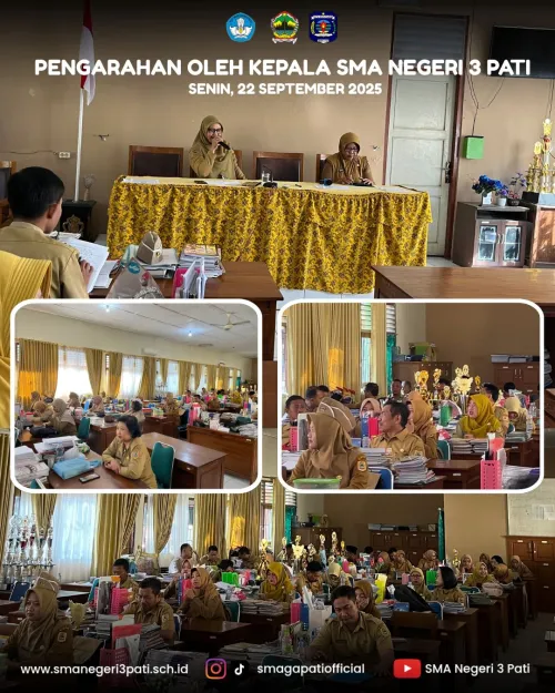 Pengarahan oleh Kepala SMA Negeri 3 Pati Senin, 22 September 2025