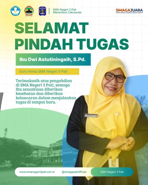 Selamat Pindah Tugas Kepada Yth. Ibu Dwi Astutiningsih, S.Pd.