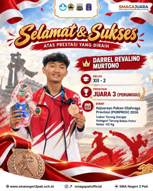 Selamat & Sukses Kepada ananda DARREL REVALINO MURTONO (XII-2) atas Prestasi yang telah diraih.