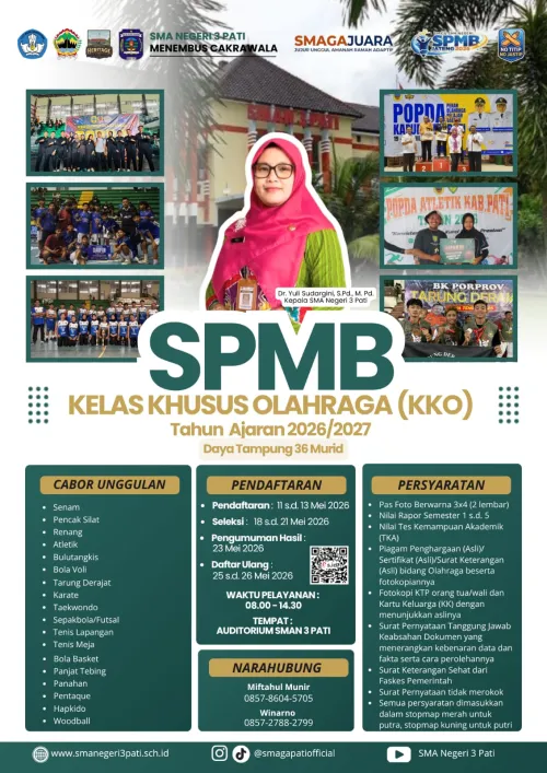 SPMB KELAS KHUSUS OLAHRAGA (KKO) Tahun Pelajaran 2026/2027