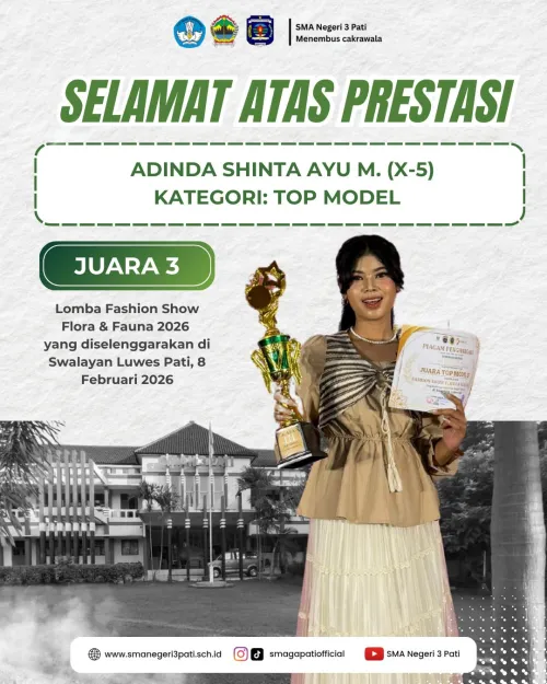 Selamat dan Sukses kepada Ananda : ADINDA SHINTA AYU M.  ( X-5) raih juara 3