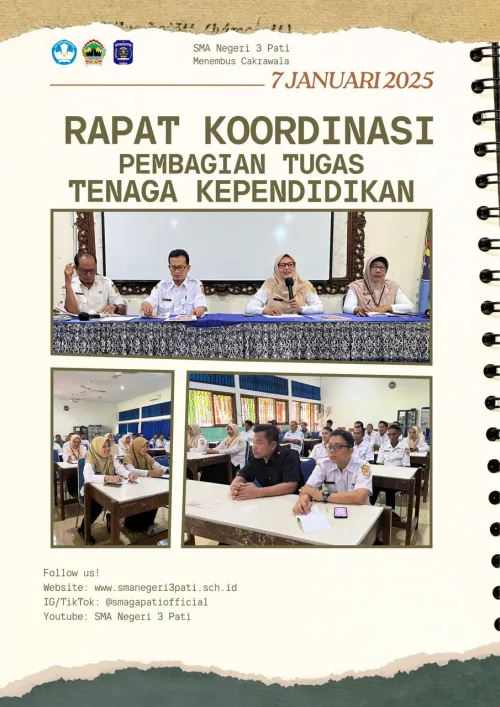 Dokumentasi Rapat Koordinasi Pembagian Tugas Tenaga Kependidikan.