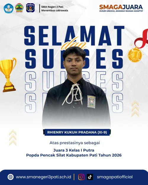 Selamat atas prestasi yang diraih RHIENRY KUKUH PRADANA (XI-9)
