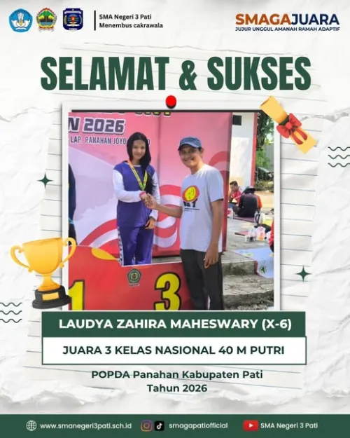 Selamat & Sukses kepada Laudya Zahira Maheswary (X-6)
