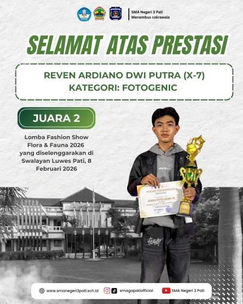 Selamat dan Sukses kepada Ananda  REVEN ARDIANO DWI PUTRA ( X-7) raih juara 2
