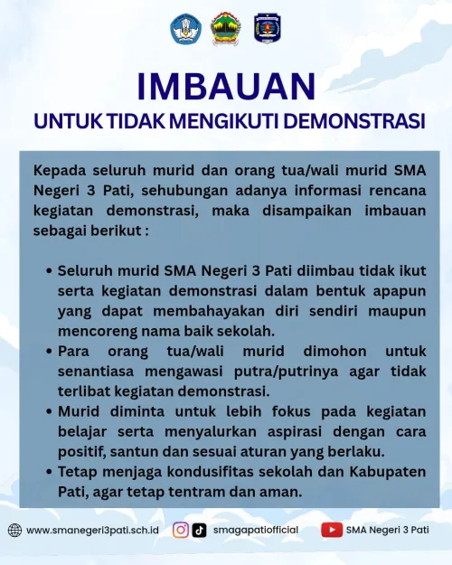 Imbauan Untuk Tidak Mengikuti Demonstrasi