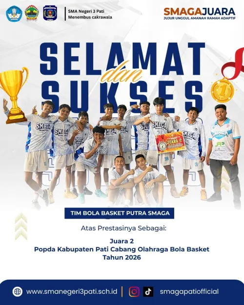 TIM BOLA BASKET PUTRA SMAGA Juara 2  POPDA KABUPATEN PATI CABANG OLAHRAGA BOLA BASKET TAHUN 2026.