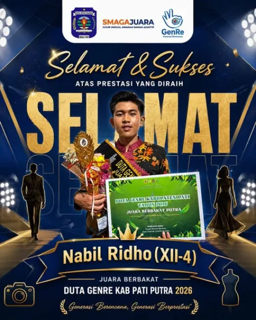 Selamat atas pencapaian siswa SMAGA dalam event Apresiasi Duta Genre Kabupaten Pati 2026.  #smagajuara 