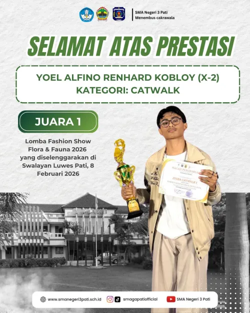 Selamat kepada  Ananda YOEL ALFINO RENHARD KOBLOY ( X-2) raih juara 1