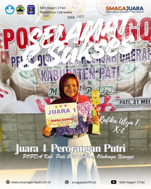 RAFIKA ULYA FEBIYANTI (X-2) Juara 1 Perorangan Putri POPDA Kab. Pati 2026 