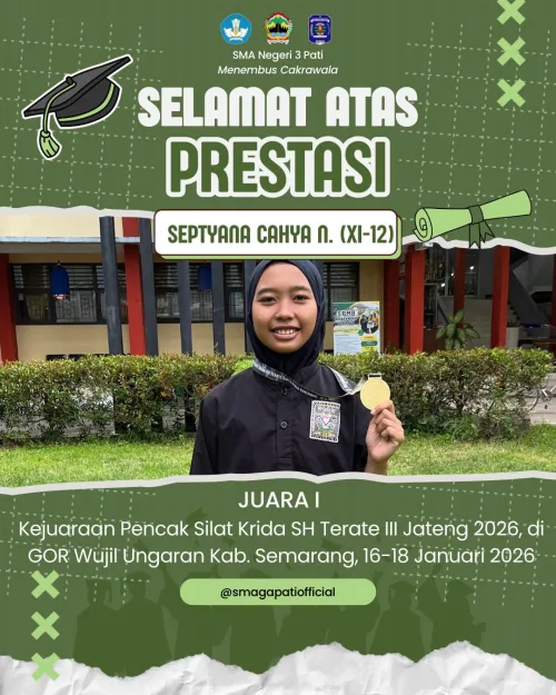 Selamat atas Prestasi yang diraih kepada Ananda  Septyana Cahya N. kelas XI-12 meraih Juara I