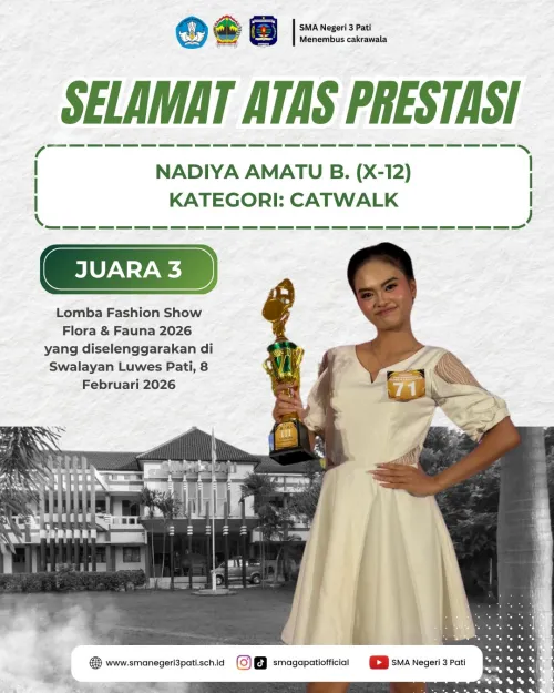 Selamat dan sukses  kepada  Anandan raih NADIYA AMATU B. ( X-12) raih Juara 3  