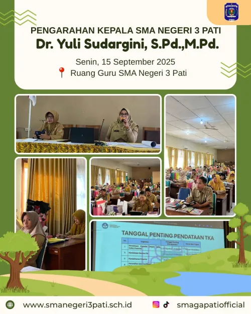 Pengarahan Kepala SMA Negeri 3 Pati, Senin 15 September 2025 