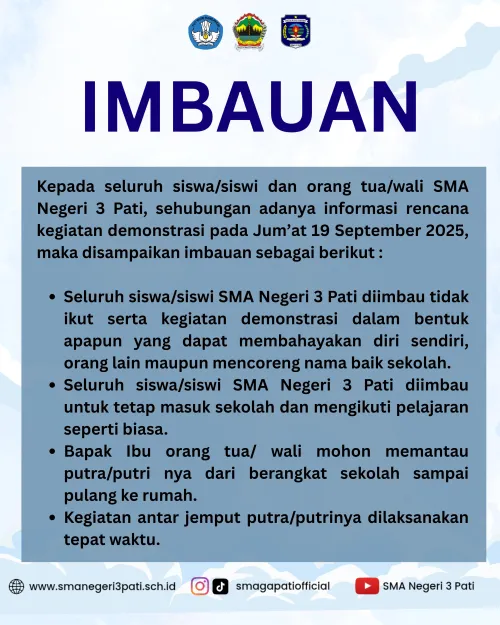 Imbauan untuk Ortu/Wali Peserta Didik SMAGA