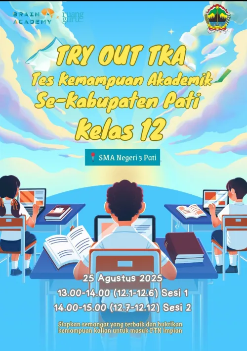Try out TKA kls XII secara online bekerja sama dengan bimbel  ruang guru