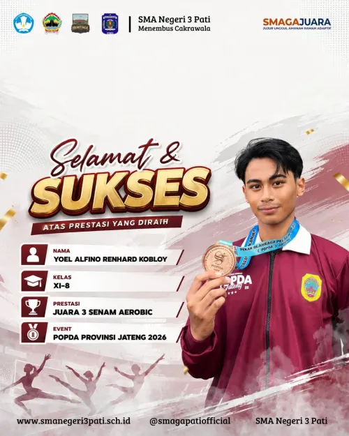 Selamat & Sukses  Yoel Alfino Renhard Kobloy ( XI-8) Juara 3 Senam Aerobic  Popda Provinsi Jateng 2026