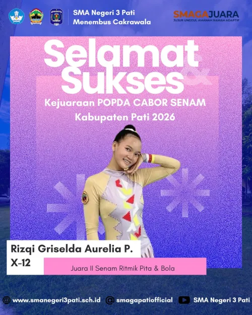 Selamat atas prestasi yang diraih Ananda RIZQI GRISELDA AURELIA P. (X-12) JUARA II SENAM RITMIK PITA & BOLA