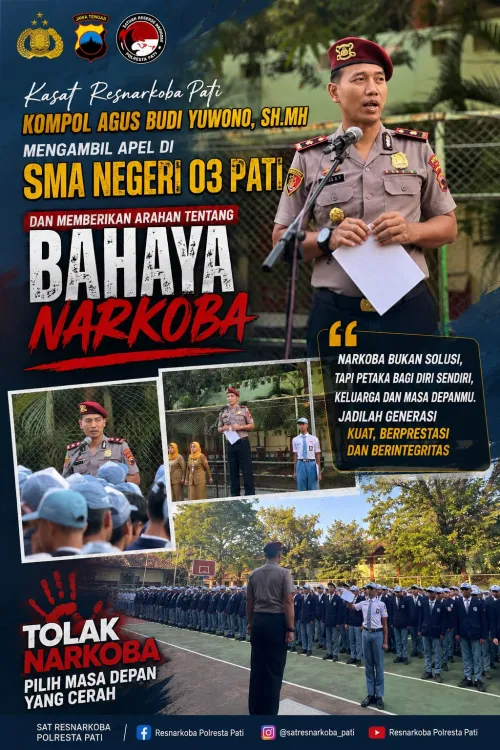 Arahan dari Resnarkoba Pati Pada Apel Pgi SMA Negeri 3 Pati